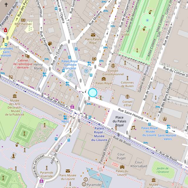 Carte d'accès de la place Colette