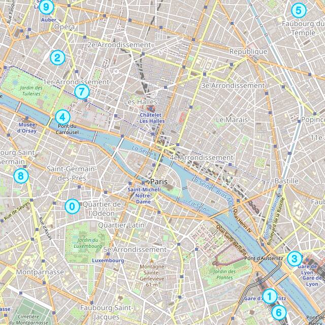 Carte du secteur des villes d'Air Libre