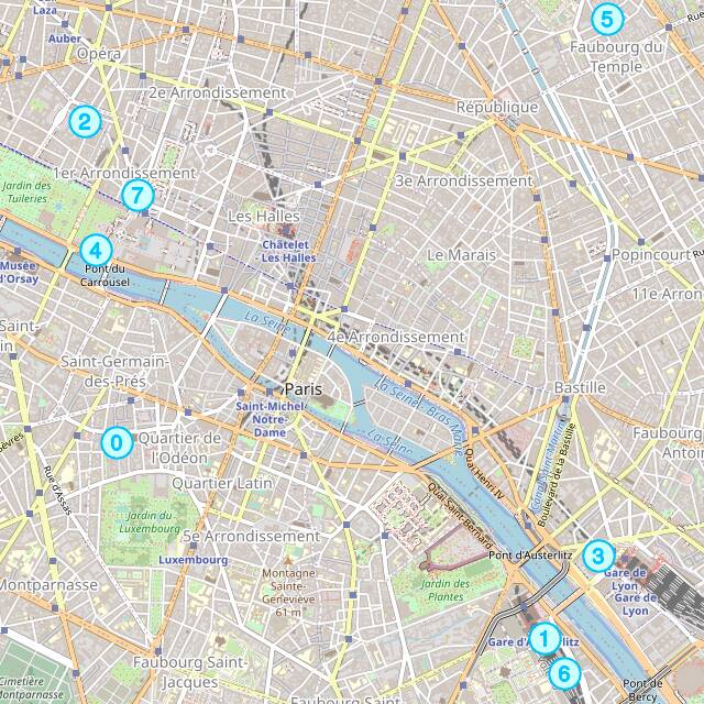 Carte du secteur de la place Saint-Sulpice